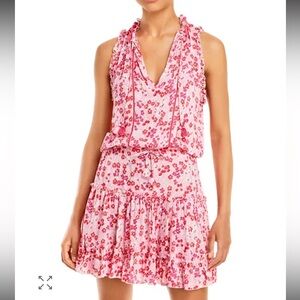 Poupette St. Barth Clara Printed Mini dress size medium floral pink red